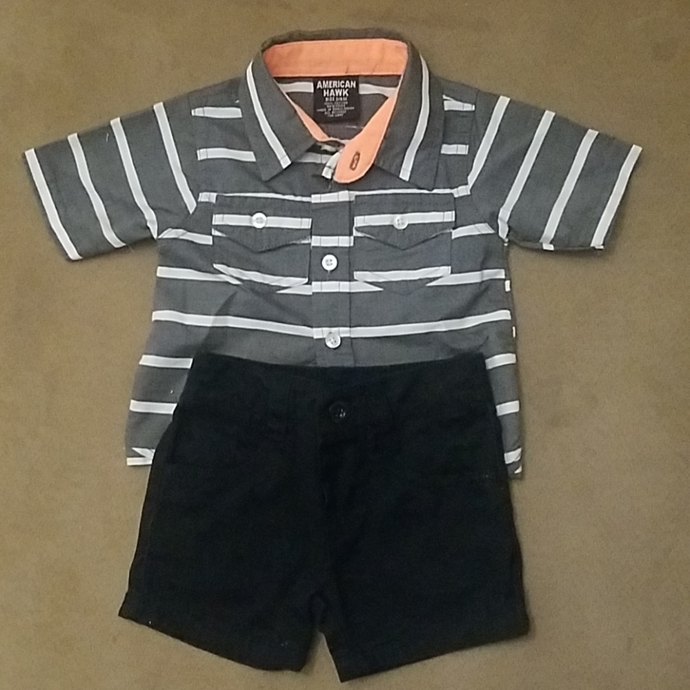 Button shirt and short set
